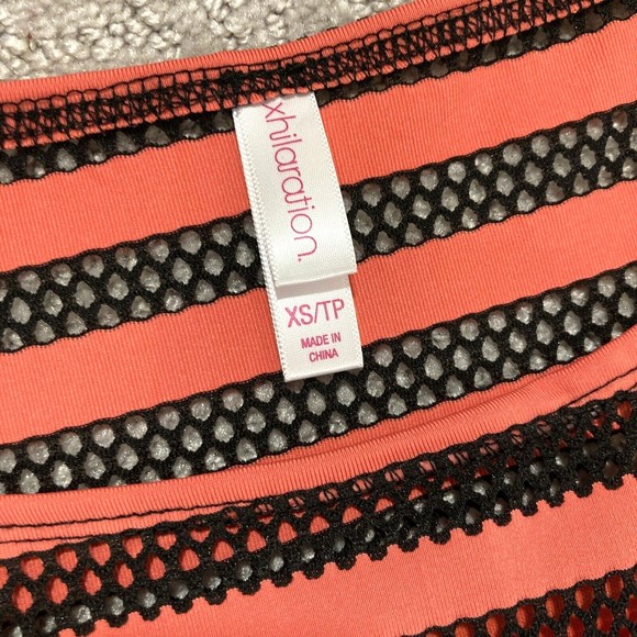 Tank Stripe Bodycon Fishnet Dress Sz X Small Coral Black Lined Indie Fes… - Picture 2 of 8